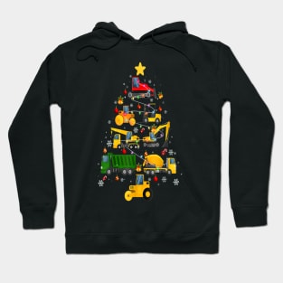 Construction Excavator Christmas Tree Hoodie